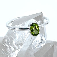 Thumbnail for Peridot Dainty Sterling Silver Stackable Ring #J518