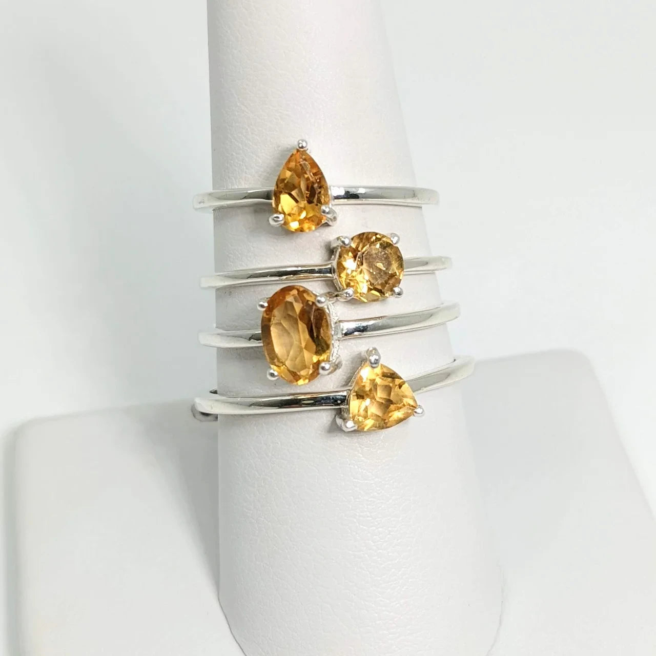Citrine Stackable Dainty Ring Prong Setting .925 Sterling Silver Sizes 4 - 10 #SK6990