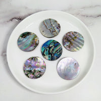 Thumbnail for Abalone Shell 6 pack Top Drilled Disc Bead #LV3603