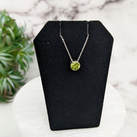 Thumbnail for Peridot Faceted Necklace Sterling Silver Slider Pendant on 18