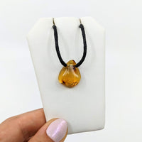 Thumbnail for 1 Amber Necklace on Black Adj. Cord (10g) #SK7930 - $25