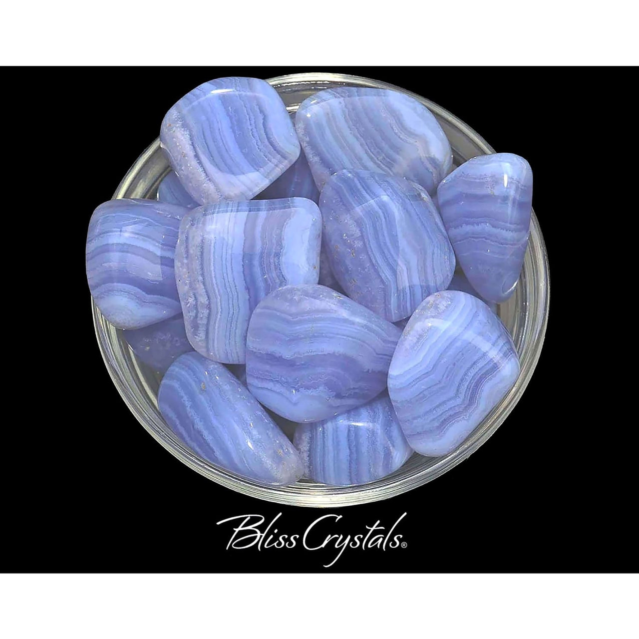 1 Blue Lace Agate Tumbled Stone (3 Sizes - L XL Jumbo) for 