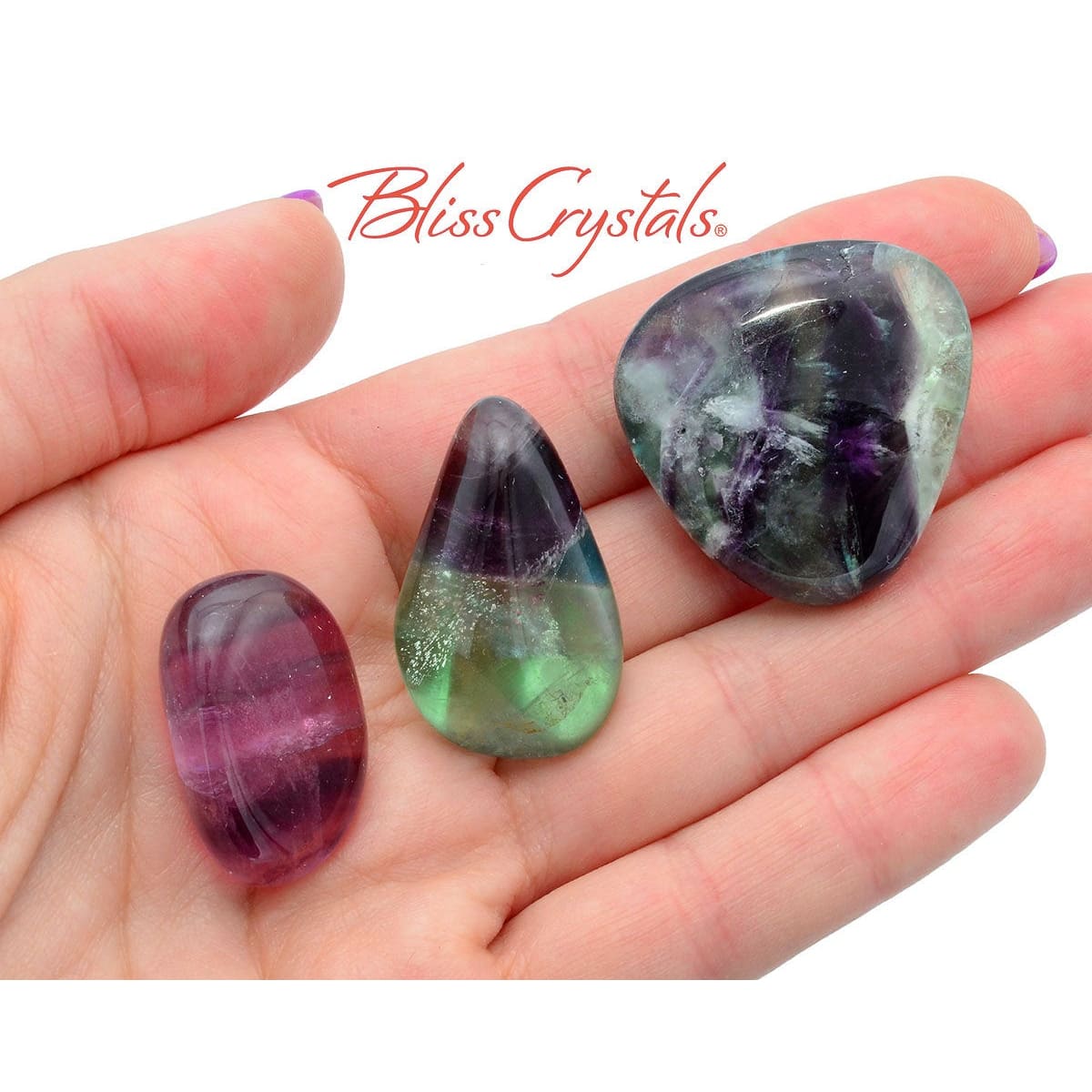 1 FLUORITE Tumbled Stone You Choose Size Rainbow Crystal for
