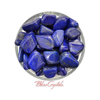 Thumbnail for 1 LAPIS LAZULI Tumbled Stone Grade A Premium Gem w Pyrite 