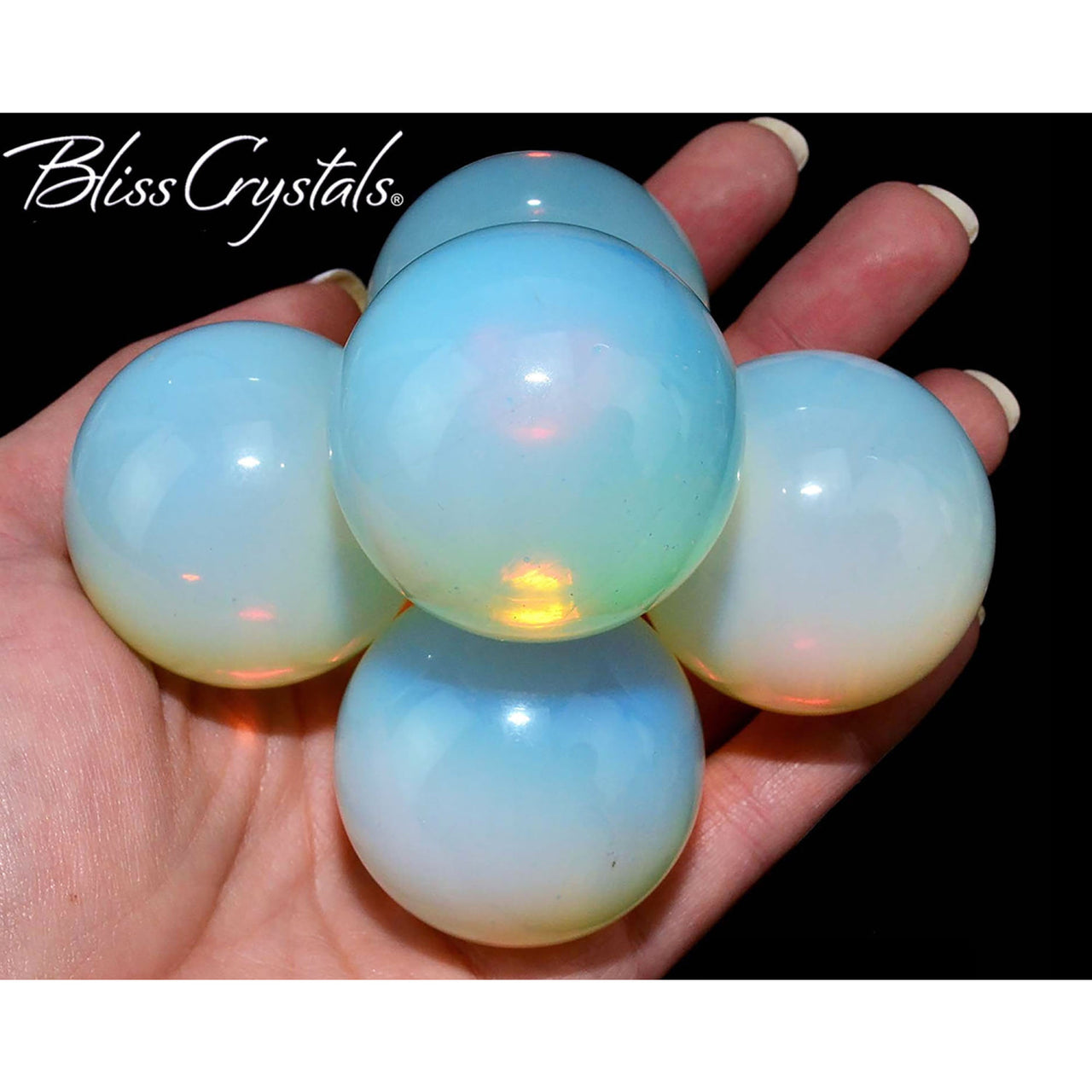 1 Large Opalite Polished Sphere + Stand Healing Crystal and 