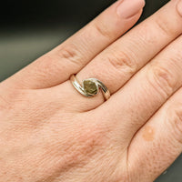 Thumbnail for 1 Moldavite Sterling Silver Swoop Ring #SK2626D - $125