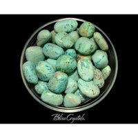 Thumbnail for 1 Peruvian Turquoise + Chrysocolla Inclusions Tumbled Stone 