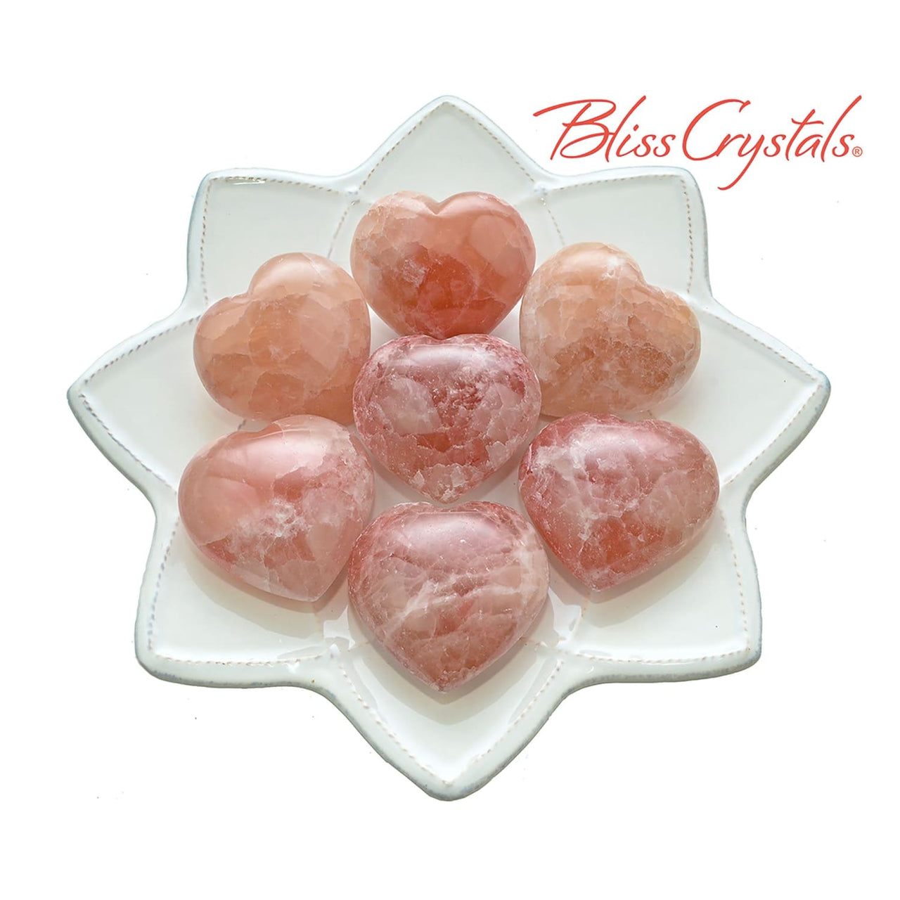 1 PINK CALCITE 2 Heart Stone Healing Crystal and Stone for 