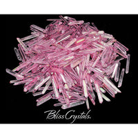Thumbnail for 2 Rose Aura - Needle - Rough Laser Quartz Points Pink 