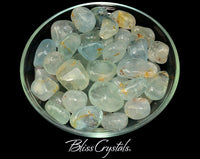 Thumbnail for BLUE TOPAZ Tumbled Stone Milky Grade A 1 Large #BT79