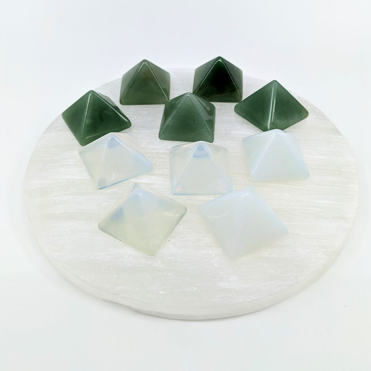 Crystal Pyramid 1" Assorted: Opalite, Green Aventurine #LV2413