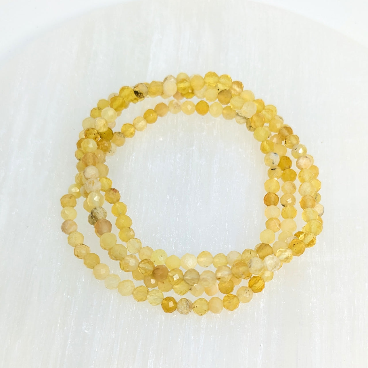 Yellow Opal 4 mm Faceted Bracelet #LV2419