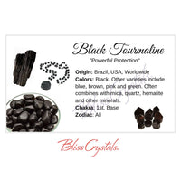 Thumbnail for BLACK TOURMALINE Crystal Information Card Double sided #HC14