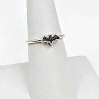 Thumbnail for Black Tourmaline SS Bat Ring (1g) #SK8908 - $39