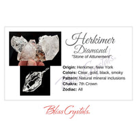 Thumbnail for HERKIMER DIAMOND QUARTZ Crystal Information Card Double 