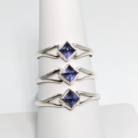 Thumbnail for Iolite Dainty Ring Square Sterling Silver #SK7995 - $49
