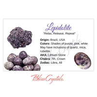 Thumbnail for LEPIDOLITE Crystal Information Card Double sided #HC29 - 