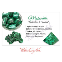 Thumbnail for MALACHITE Crystal Information Card Double sided #HC30