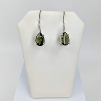 Thumbnail for Moldavite Faceted Earrings SS (15g) #SK7565 - $295