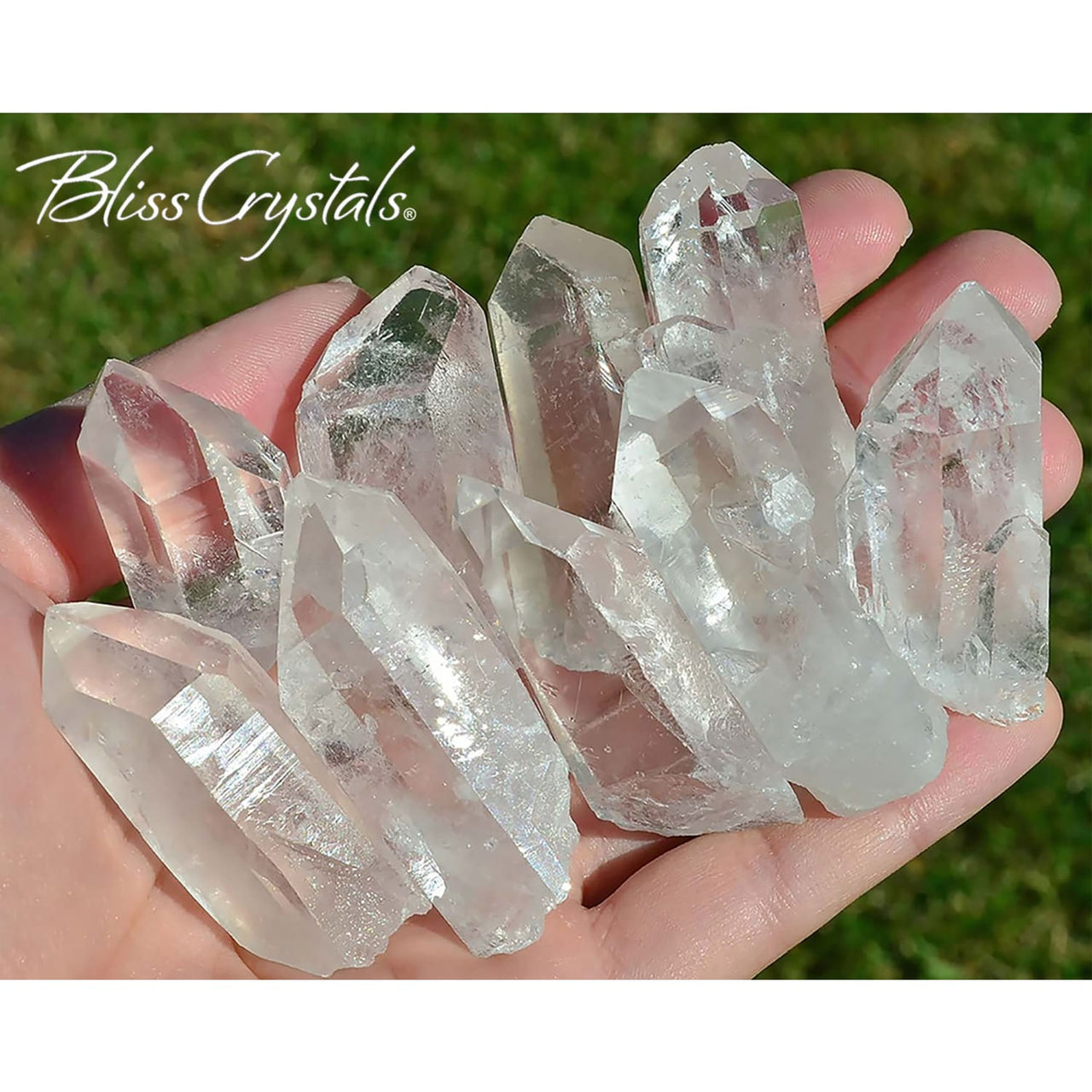 Set of 2 Large Rough CLEAR QUARTZ Crystal Points (1.5in+ ea)