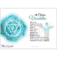 Thumbnail for Throat 5th Chakra Visuddha Information Card Double sided 