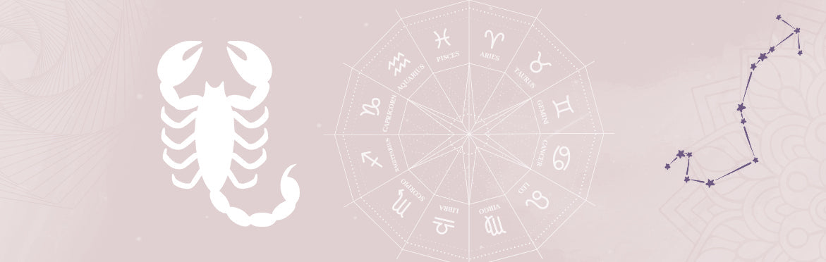Scorpio zodiac sign represented by a dark, mysterious crystal cluster.
