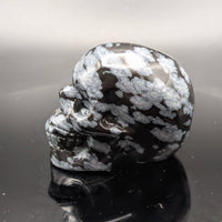 Snowflake Obsidian Skull Carving #BC1283