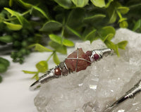 Thumbnail for Pink Tourmaline Gemstone Wire Wrapped Bangle Cuff Bracelet #LV4379