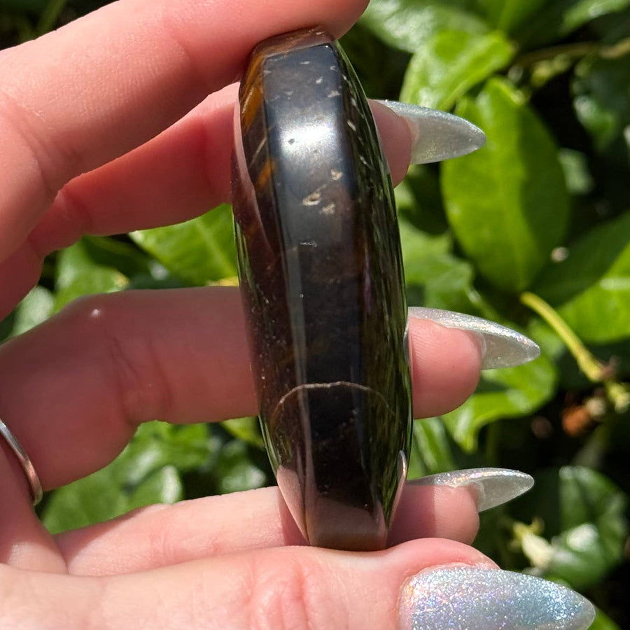 Blue and Gold Tiger Eye Palm Stone #BC0567