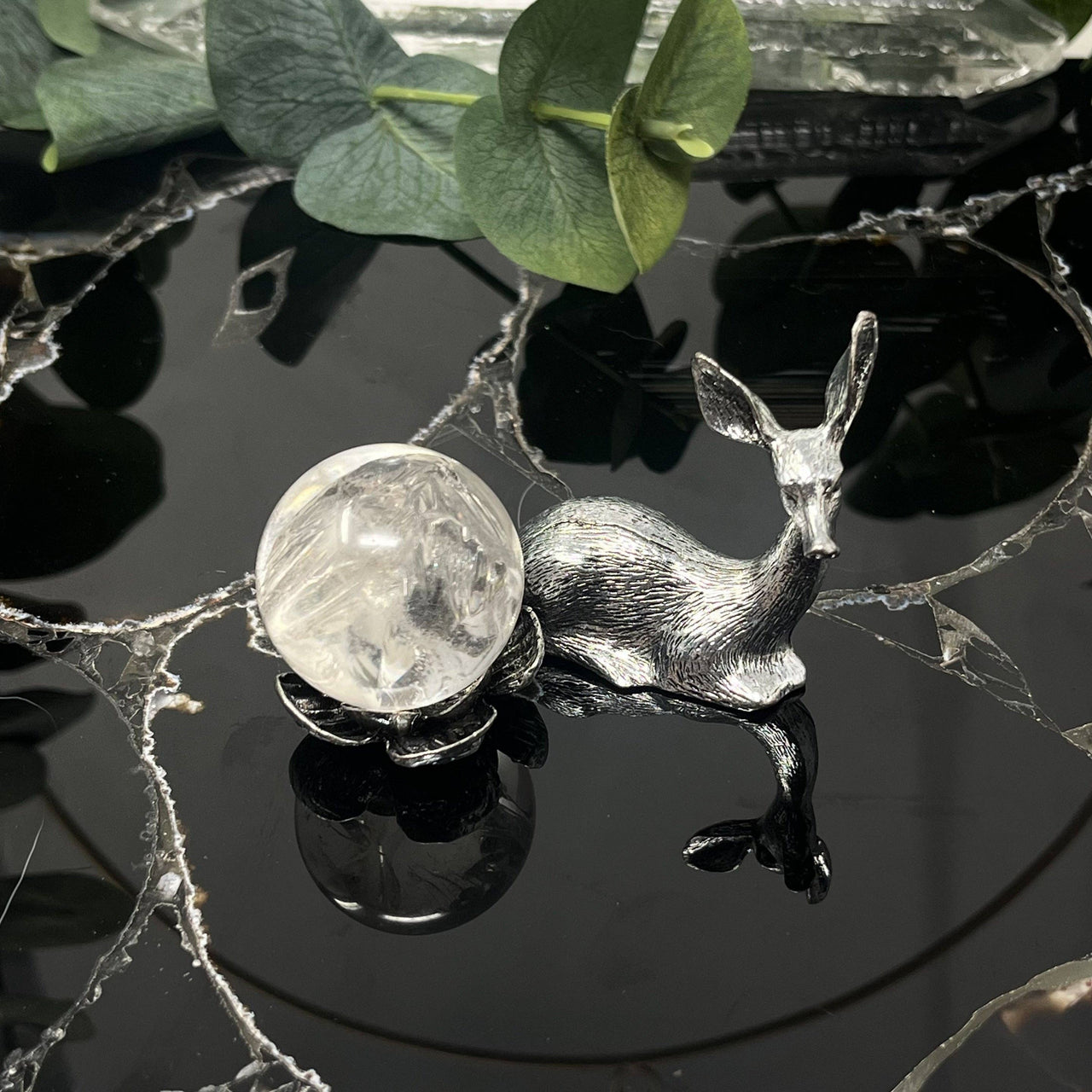 Silver Deer Sphere Stand #BC1282