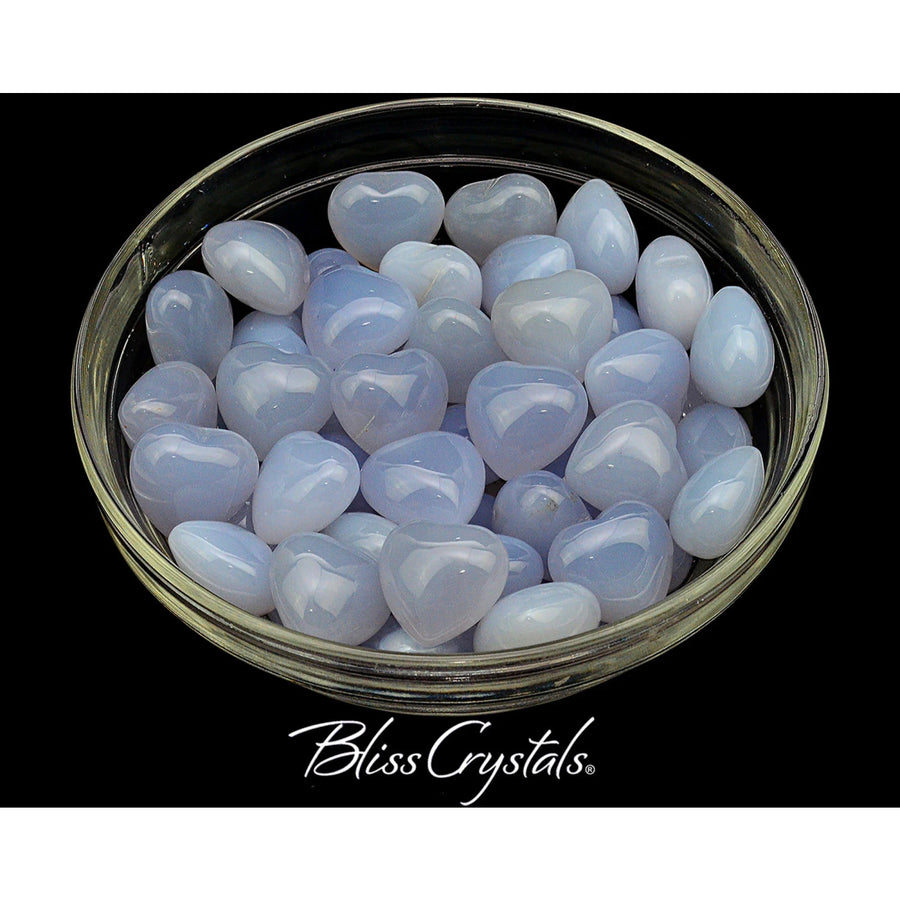 1 BLUE CHALCEDONY Mini Heart Polished Crystal #BC49 - $6.95