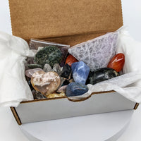 Thumbnail for 1 lb Treasure Box Mixed Stones #SK8100 filled with rough stones and tumbled treasures