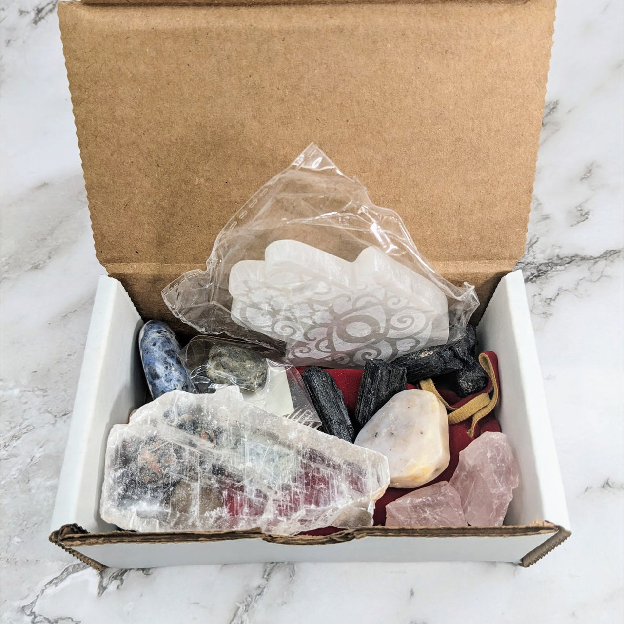 1 lb Treasure Box of Mixed Stones, Rough and Tumbled Crystals - Broken Beauties #SK8100