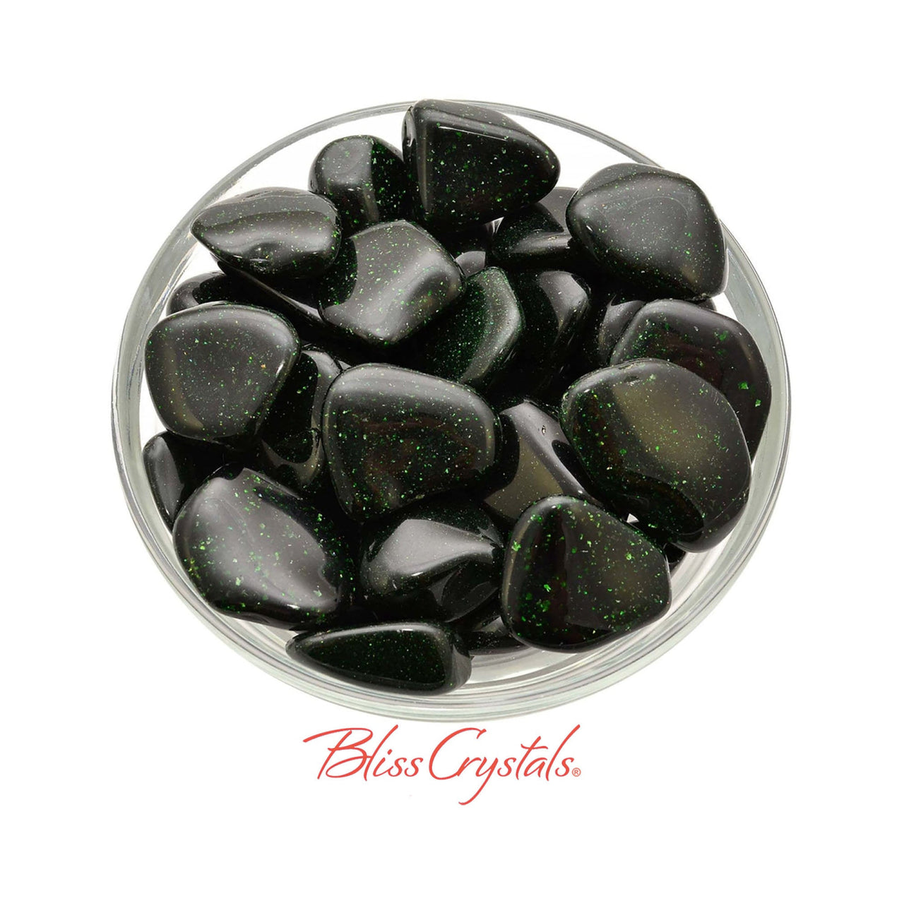 1 Lrg GREEN GOLDSTONE Tumbled Stone Fun Copper Based Stone 