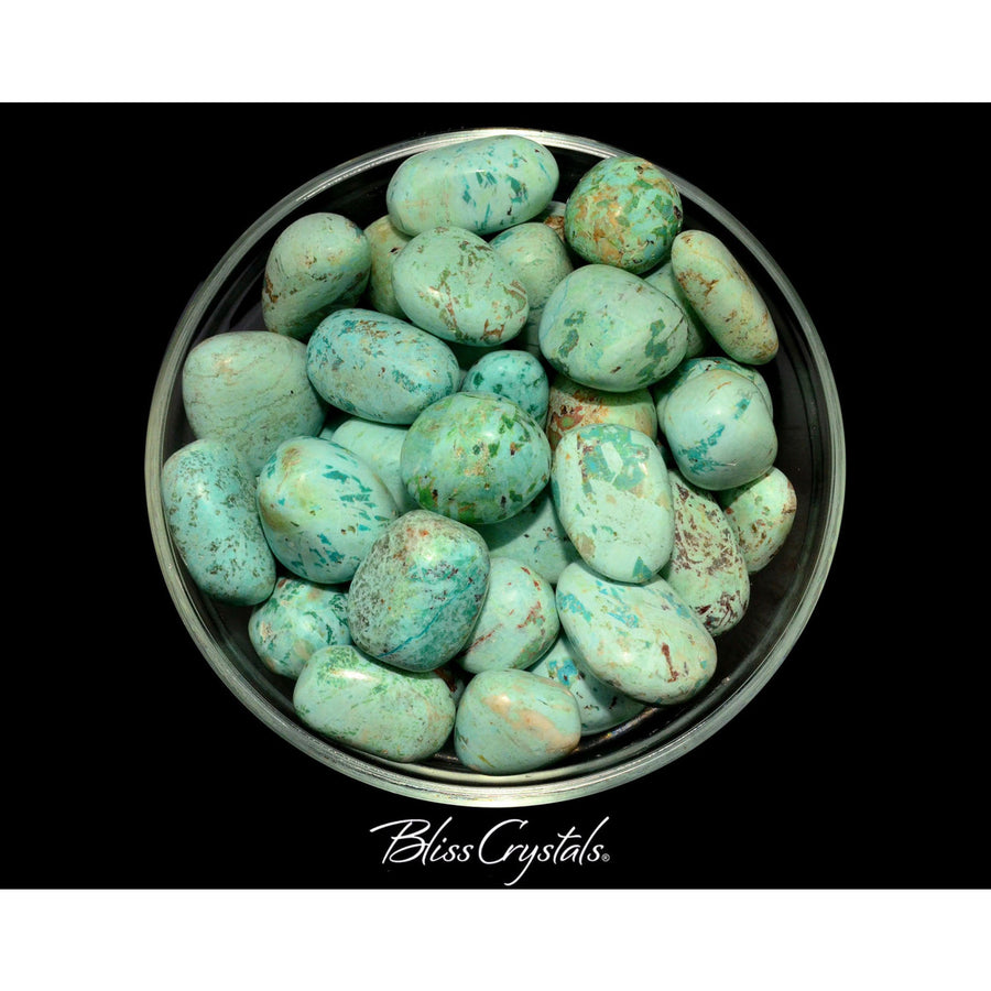 1 Peruvian Turquoise + Chrysocolla Inclusions Tumbled Stone 