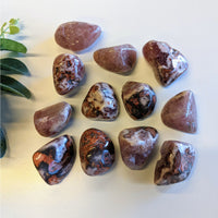 Thumbnail for Purple and white stones with plant background - 1 Red Amethyst Semi Polished #LV1268