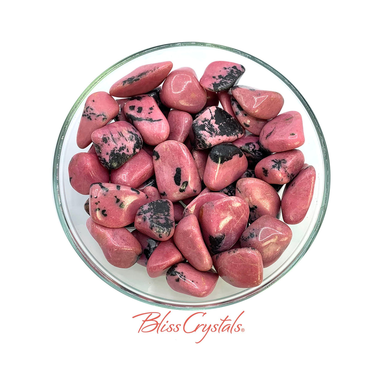 1 RHODONITE Tumbled Stone Select Sizes Grade A Black + Pink