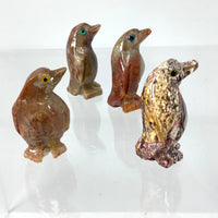 Thumbnail for Soapstone baby animal carving from Peru showcasing three small birds sitting on a table