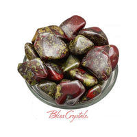 Thumbnail for Bowl of Dragon Blood Stone Jasper, red and green crystals for healing, jewelry, and crafts