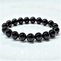 10 mm black onyx bracelet with smooth polished black onyx bead spheres for stylish accessory wear