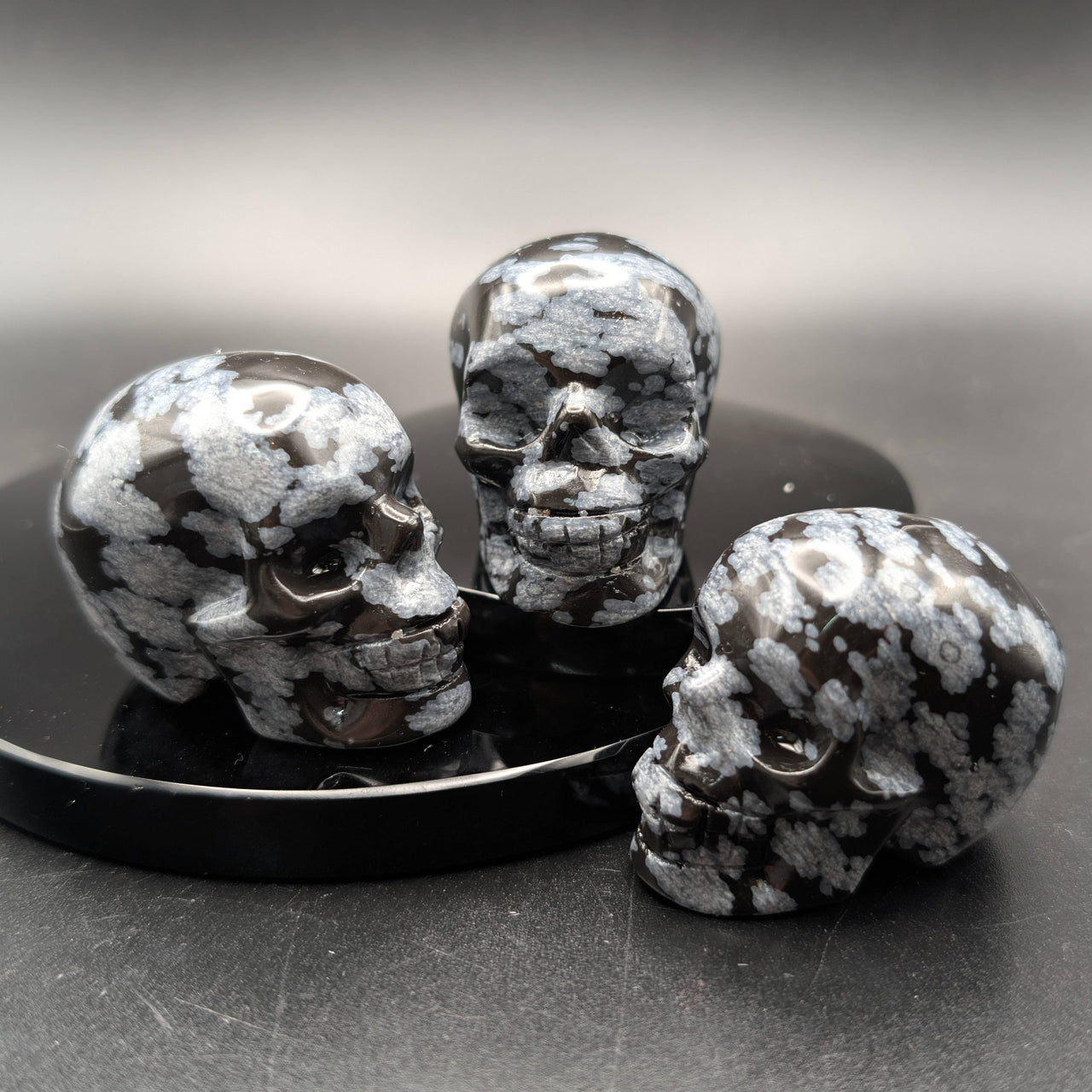 Snowflake Obsidian Skull Carving #BC1283