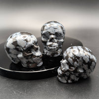 Snowflake Obsidian Skull Carving #BC1283