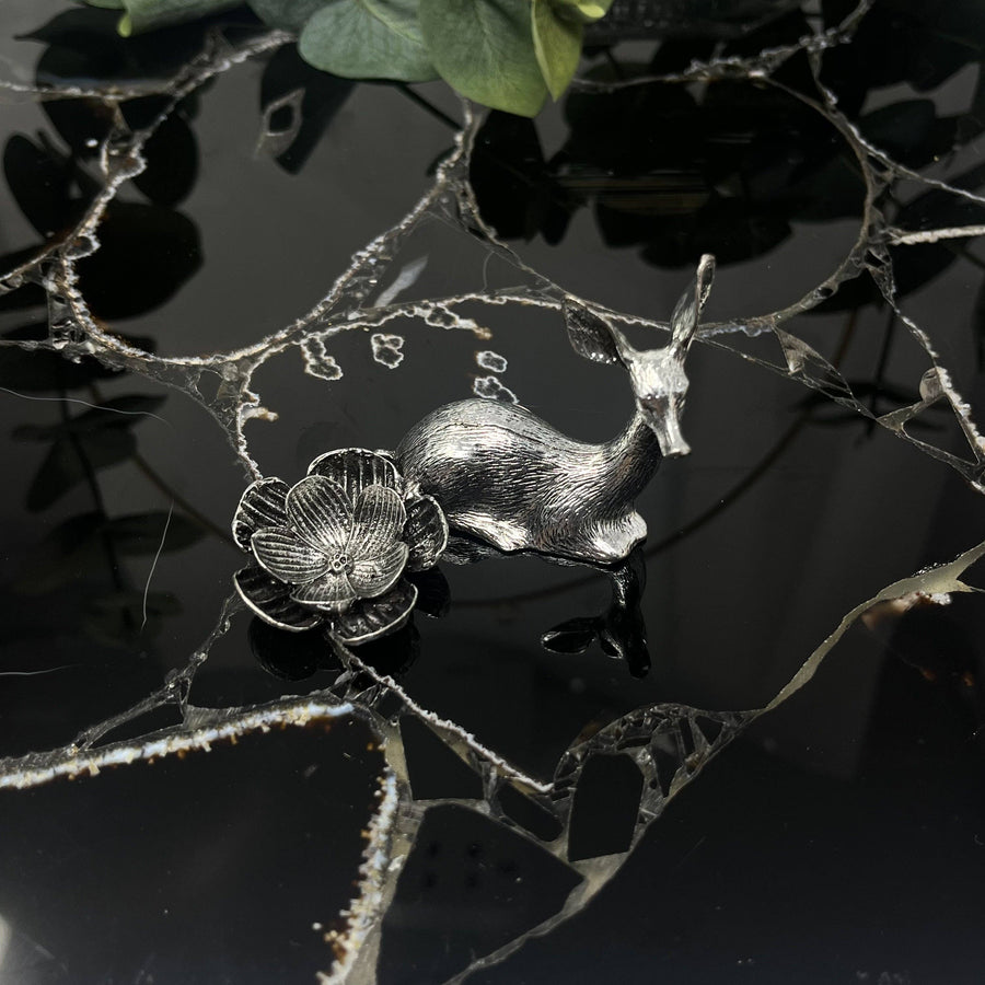 Silver Deer Sphere Stand #BC1282