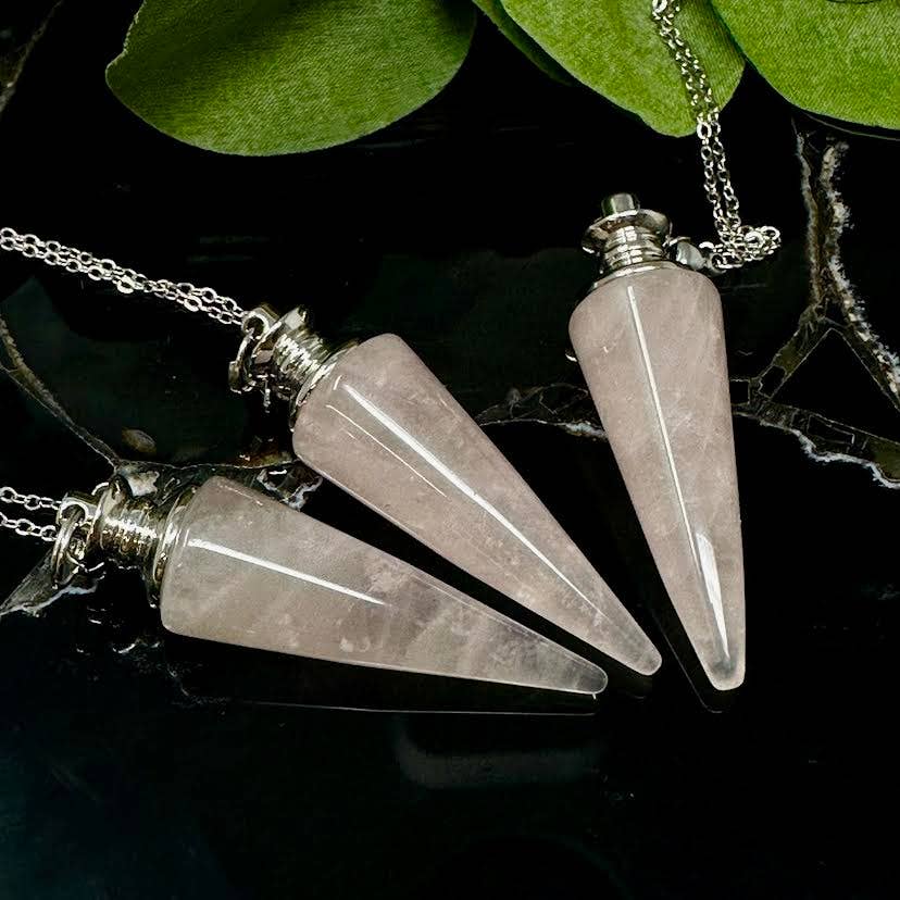 Rose Quartz Pendulum Necklace #BC0576