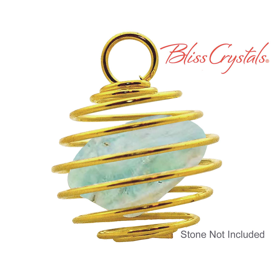 15 mm Spiral Cage Pendant for Crystals Tumbled Stones 