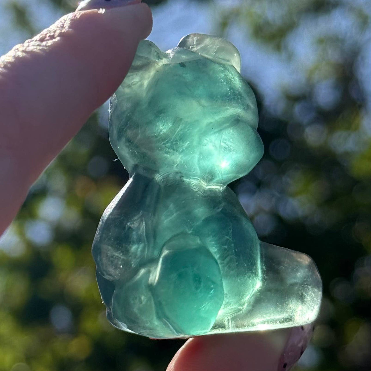 Geometric Green Fluorite Teddy Bear #BC1276