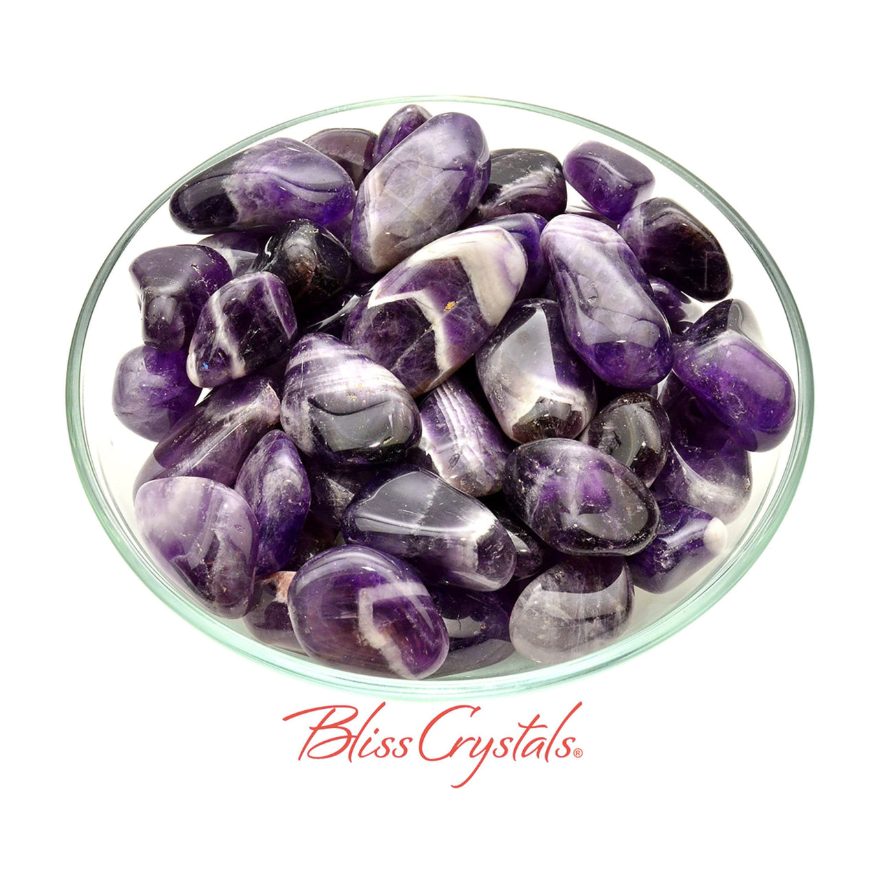 2 Banded AMETHYST Tumbled Stone for Meditation #BA60