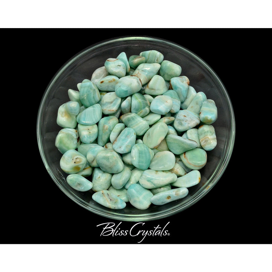 2 Medium Teal Blue CALCITE Tumbled Stone for Study 