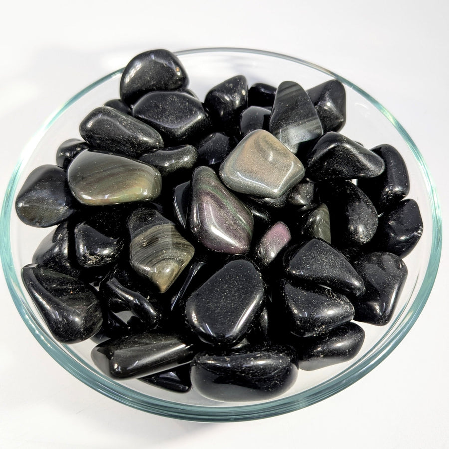 2 Rainbow Obsidian Tumbled Stones #LV9190 - $4.95