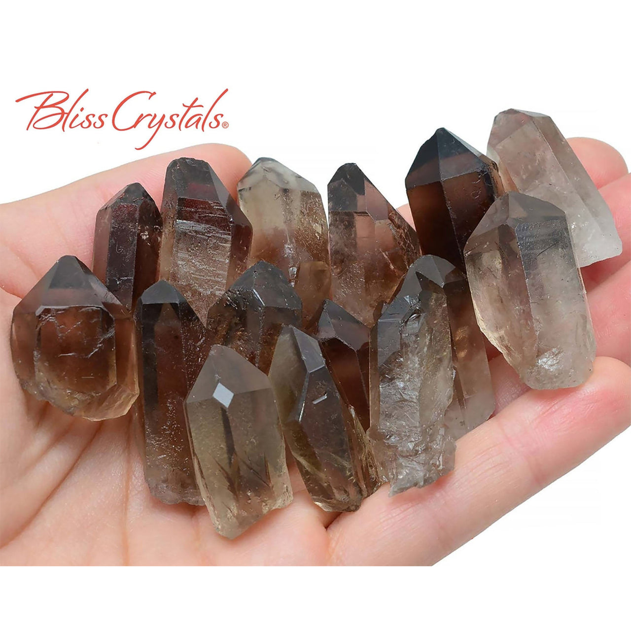 2 Rough SMOKY QUARTZ Points 1 Size Large for Protection 